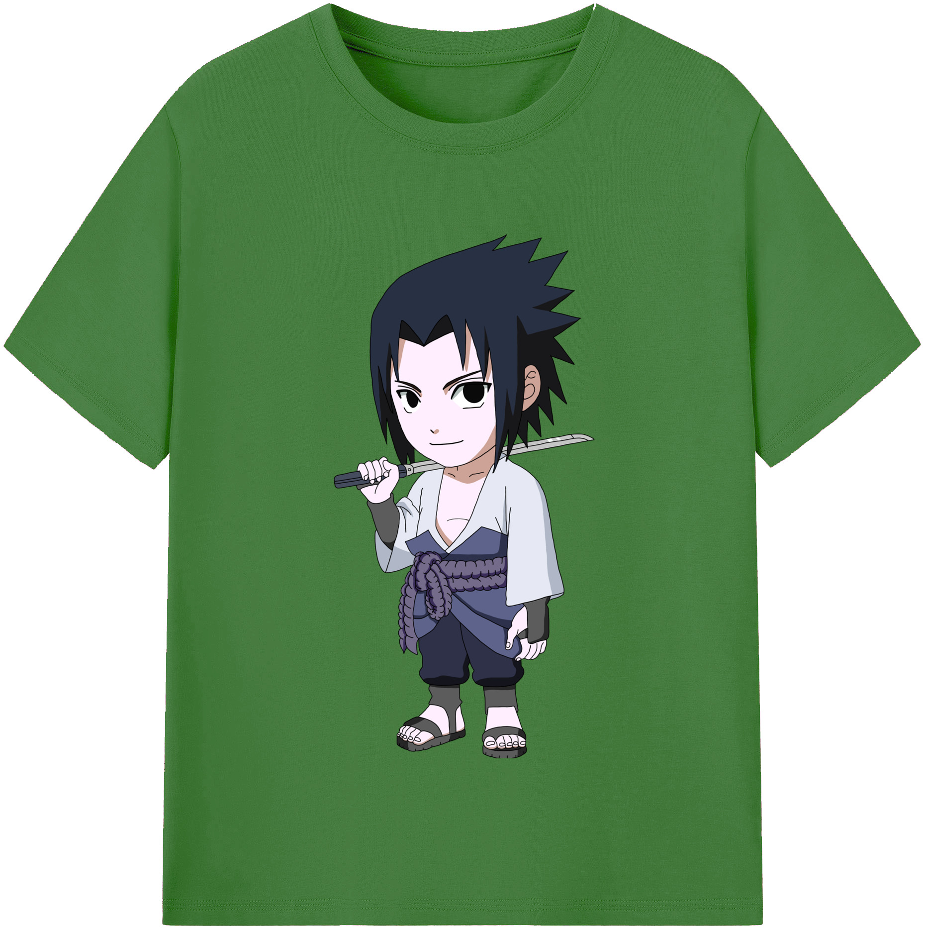 （画像用） NARUTO -ナルト- うちは サスケ Uchiha Sasuke レディースカジュアルプリントTシャツ（綿100％）